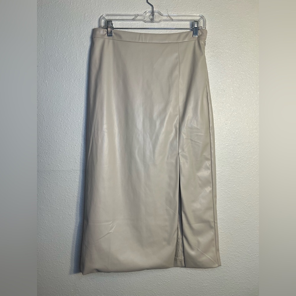 Sunday in Brooklyn Anthropologie faux leather bodycon midi skirt Medium